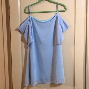 Cold Shoulder Chiffon Spaghetti Strap Dress